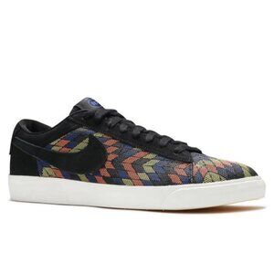 NIKE Blazer Low N7 Tribal Pattern Black Citron Pulse Men Sneakers Size 4.5 NEW